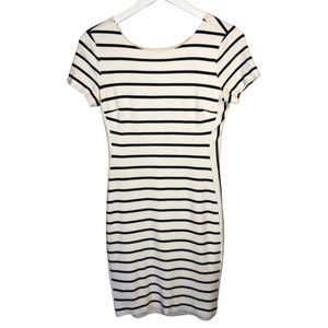 Banana Republic BodyCon Navy & White Striped Dress